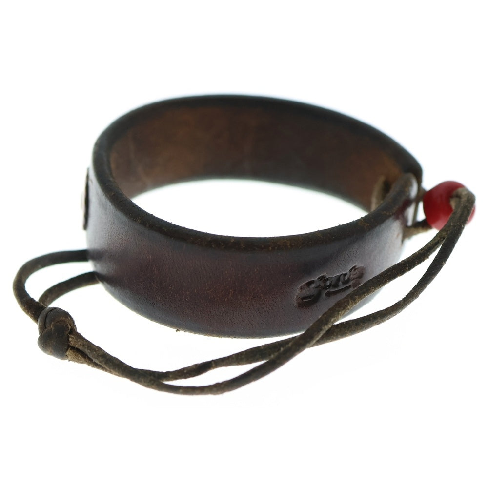 goro's(ゴローズ) 金メタル付きレザーブレス ブラウン