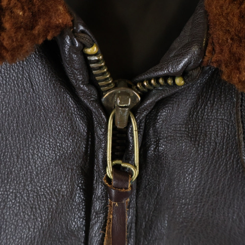 US.NAVY(ユーエスネイビー) 70S G-1 レザー フライトジャケット ブラウン MIL-J-7823D(WP)