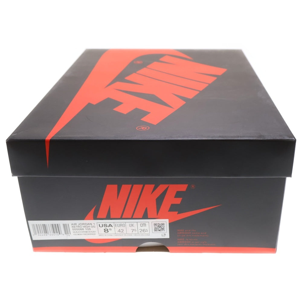 NIKE(ナイキ) AIR JORDAN 1 HIGH OG Dark Mocha エアジョーダンワン ダークモカ ハイカットスニーカー ブラウン/ホワイト US8.5/26.5cm 555088-105