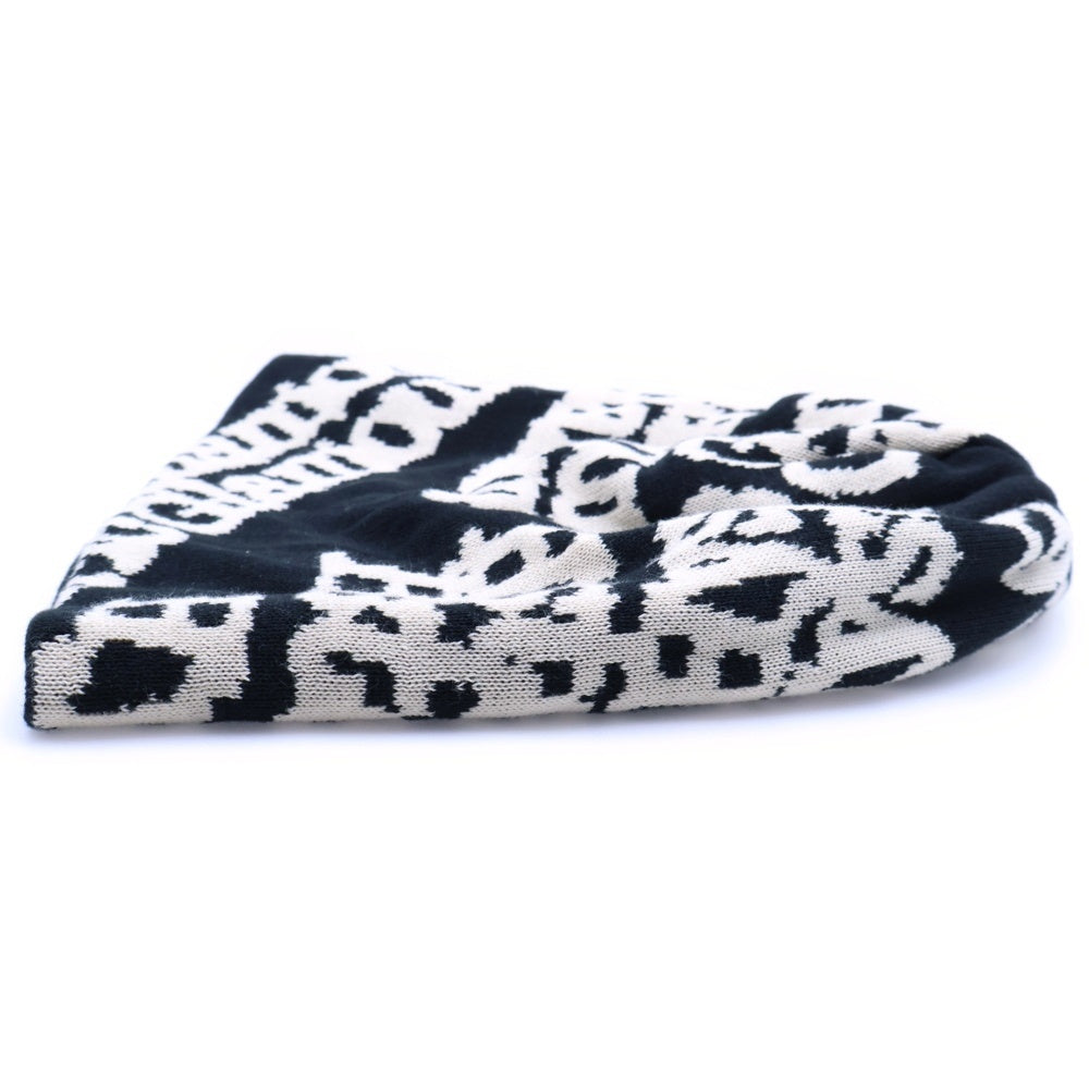HYSTERIC GLAMOUR(ヒステリックグラマー) TYPE LOGO OVER SIZE BEANIE オーバーサイズビーニー ニット帽 ブラック/ホワイト 01251QH02