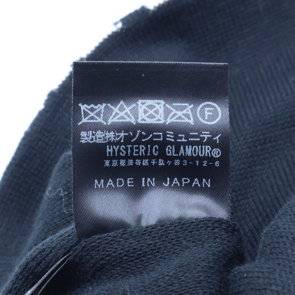 HYSTERIC GLAMOUR(ヒステリックグラマー) TYPE LOGO OVER SIZE BEANIE オーバーサイズビーニー ニット帽 ブラック/ホワイト 01251QH02