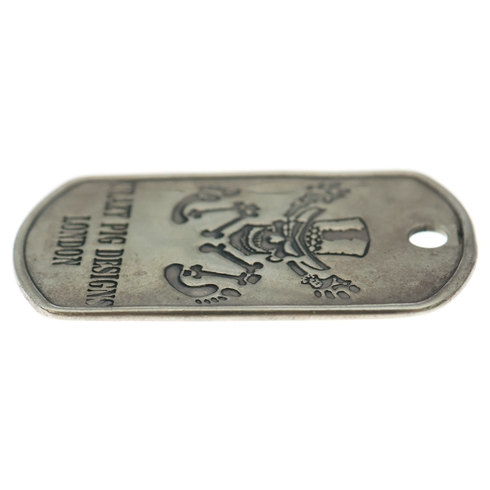 CRAZY PIG(クレイジーピッグ) DOG TAGS スカルモチーフ ドッグタグ ネックレストップ ペンダント シルバー