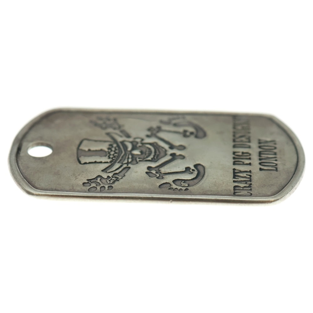 CRAZY PIG(クレイジーピッグ) DOG TAGS スカルモチーフ ドッグタグ ネックレストップ ペンダント シルバー
