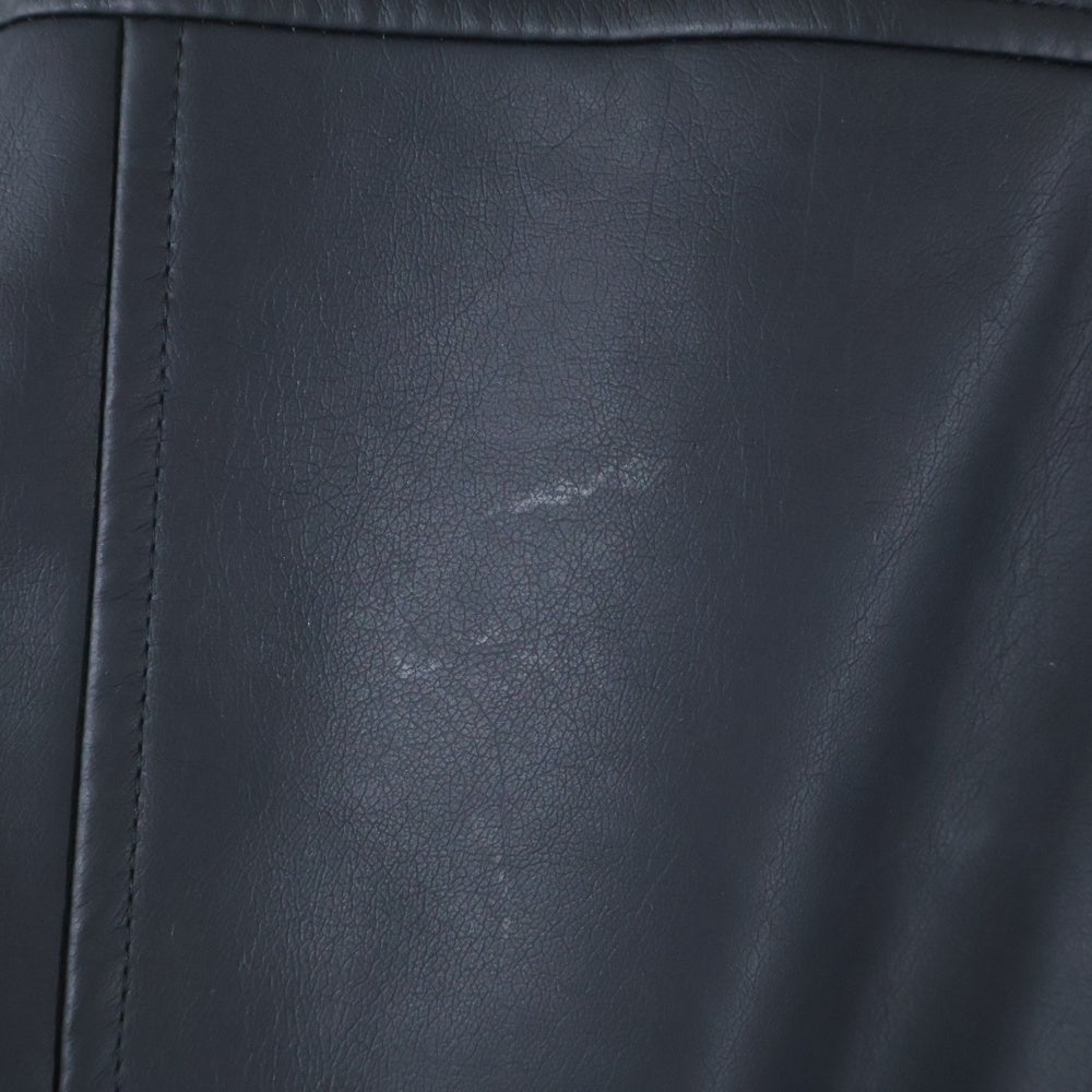 NYLAUS(ナイラス) ジップアップ ライダース フェイクレザー ジャケット ブラック