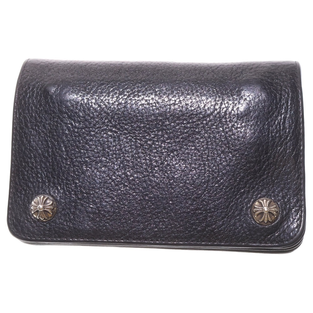 CHROME HEARTS(クロムハーツ) 2ZIP 2ジップ クロスボールボタンレザーウォレット 財布 ブラック BCA363