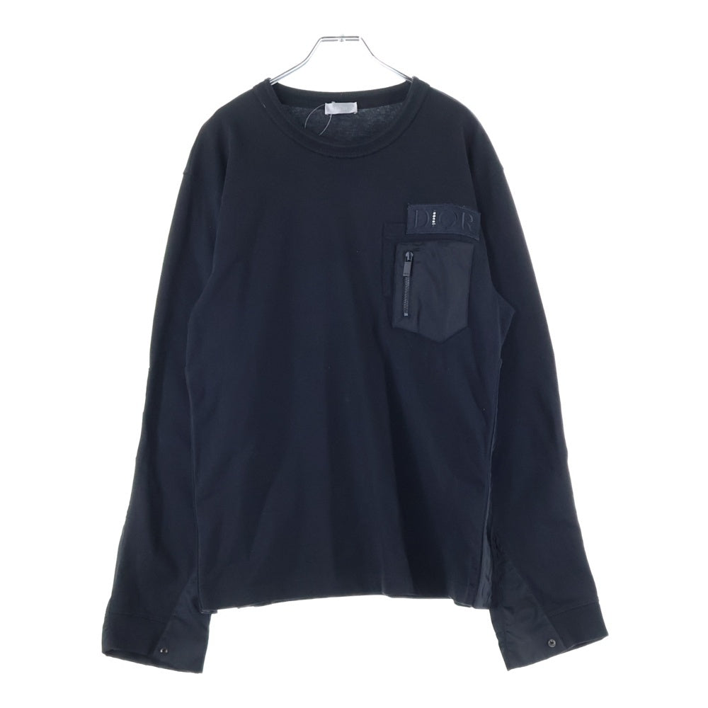 DIOR(ディオール) 21AW × sacai Over Size Cotton Jersey ×サカイ オーバーサイズ ドッキング ロングスリーブTシャツ 長袖カットソー ブラック 213J642A0554