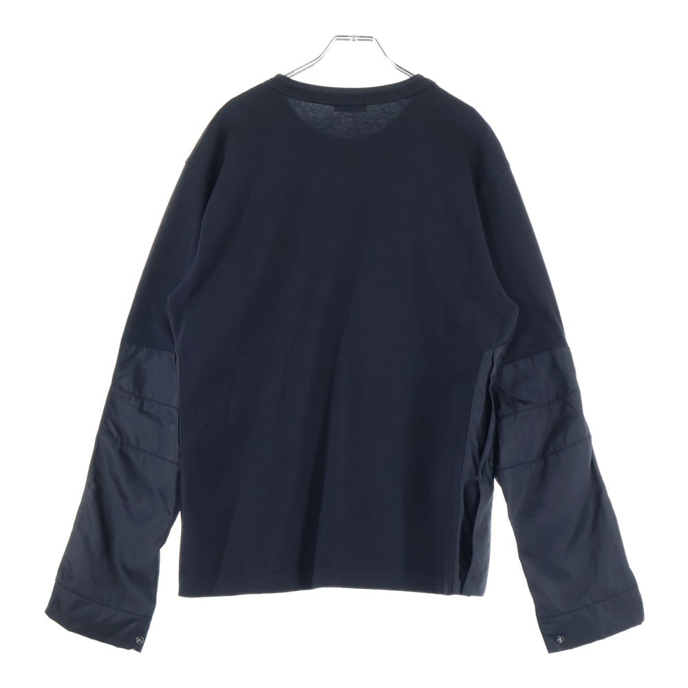 DIOR(ディオール) 21AW × sacai Over Size Cotton Jersey ×サカイ オーバーサイズ ドッキング ロングスリーブTシャツ 長袖カットソー ブラック 213J642A0554