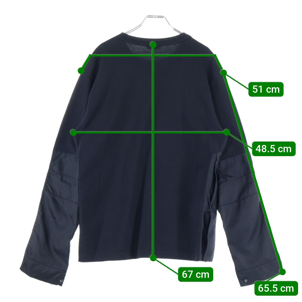 DIOR(ディオール) 21AW × sacai Over Size Cotton Jersey ×サカイ オーバーサイズ ドッキング ロングスリーブTシャツ 長袖カットソー ブラック 213J642A0554