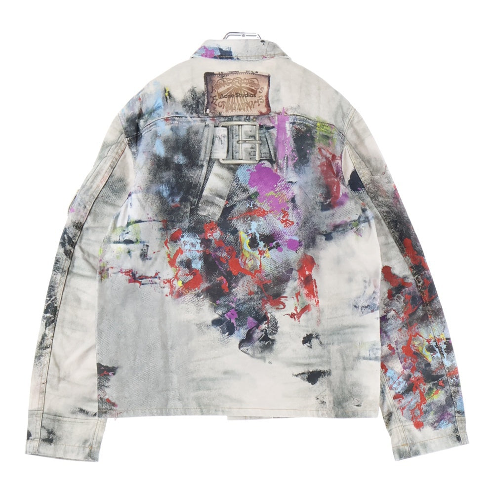 Acne Studios(アクネ ストゥディオズ) OCHINO TLO PAINTER DECORATOR トロンプルイユプリント 転写ペイント デニムジャケット マルチ FN-MN-OUTW001241