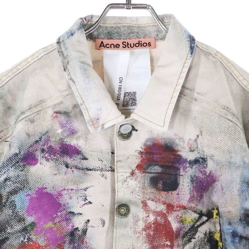 Acne Studios(アクネ ストゥディオズ) OCHINO TLO PAINTER DECORATOR トロンプルイユプリント 転写ペイント デニムジャケット マルチ FN-MN-OUTW001241