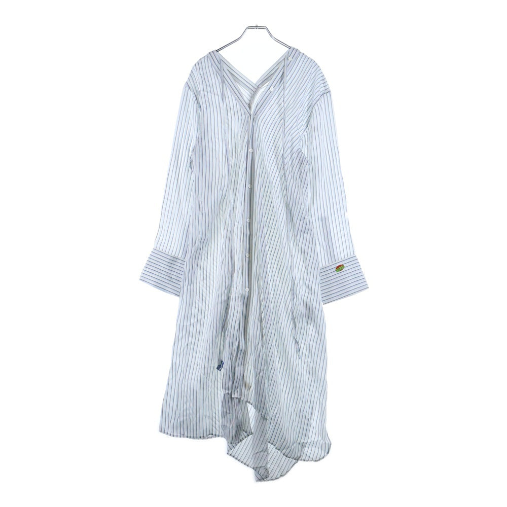 Acne Studios(アクネ ストゥディオズ) ASYMMETRIC DESIGN SHIRT DRESS アシンメトリー ストライプ柄 レーヨンドレス ホワイト/ブルー FN-WN-DRES001476 レディース