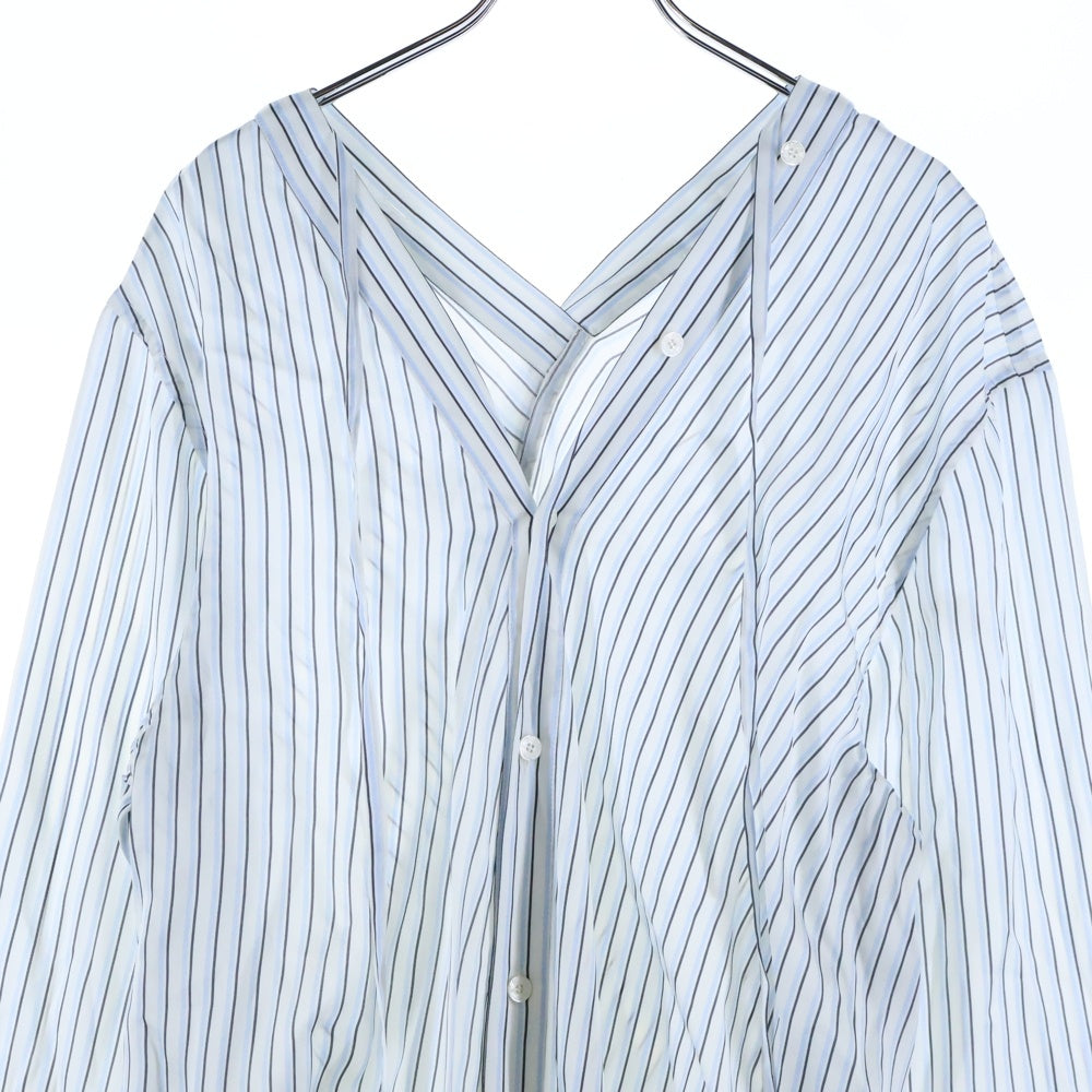 Acne Studios(アクネ ストゥディオズ) ASYMMETRIC DESIGN SHIRT DRESS アシンメトリー ストライプ柄 レーヨンドレス ホワイト/ブルー FN-WN-DRES001476 レディース