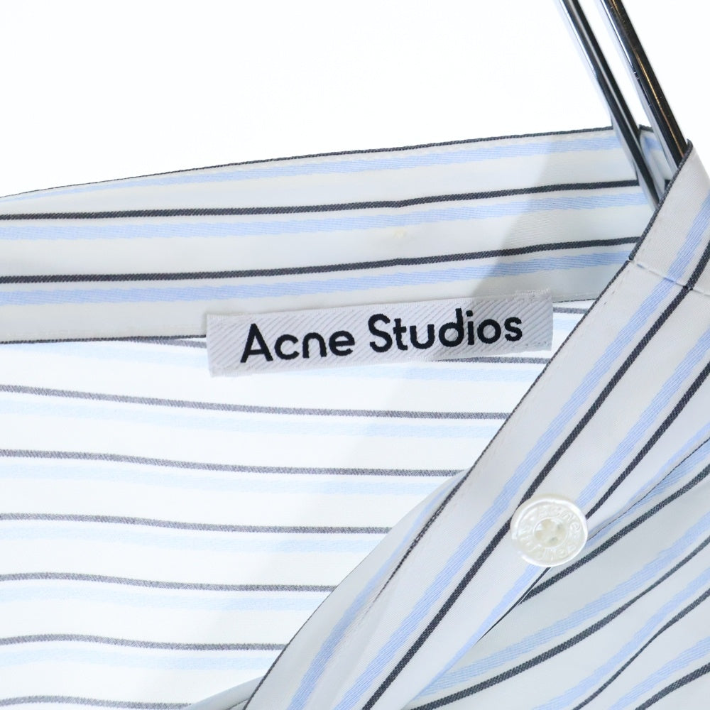 Acne Studios(アクネ ストゥディオズ) ASYMMETRIC DESIGN SHIRT DRESS アシンメトリー ストライプ柄 レーヨンドレス ホワイト/ブルー FN-WN-DRES001476 レディース