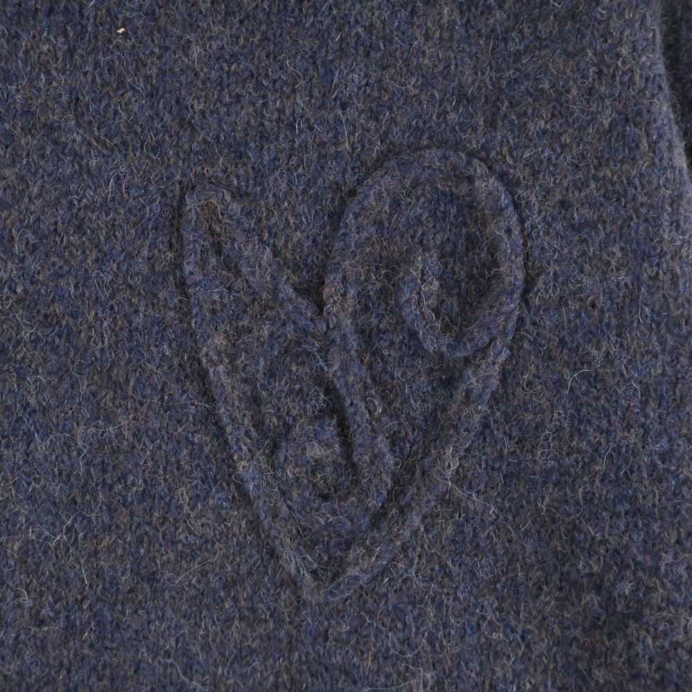 Acne Studios(アクネ ストゥディオズ) Layered Wool Hoodie チェック柄レイヤード エンボスロゴ ウール プルオーバーパーカー ネイビー/ブラウン FN-WN-KNIT000891 レディース