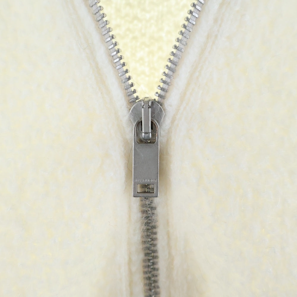 JIL SANDER(ジルサンダー) HN LS ZIP UP JACKET エンボスロゴ ジップアップ ウールジャケット ホワイト/ブラック J22HP0041