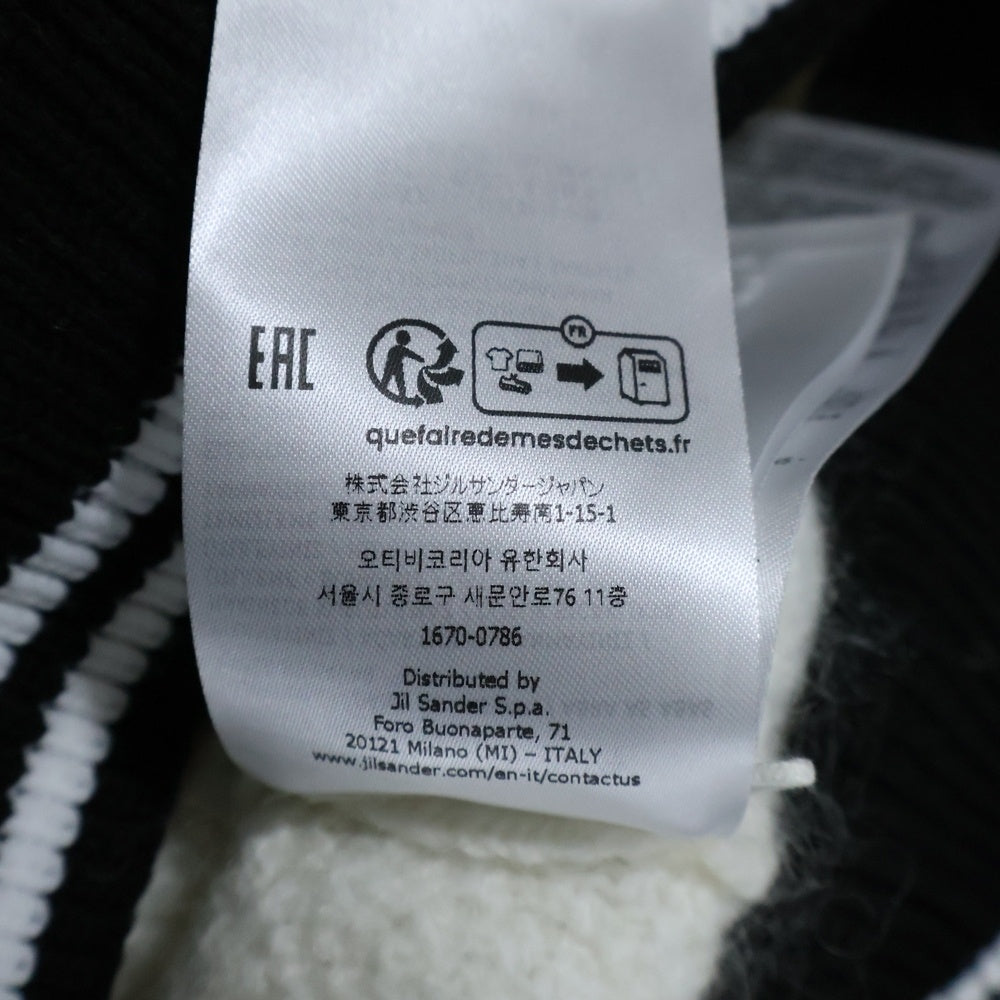 JIL SANDER(ジルサンダー) HN LS ZIP UP JACKET エンボスロゴ ジップアップ ウールジャケット ホワイト/ブラック J22HP0041