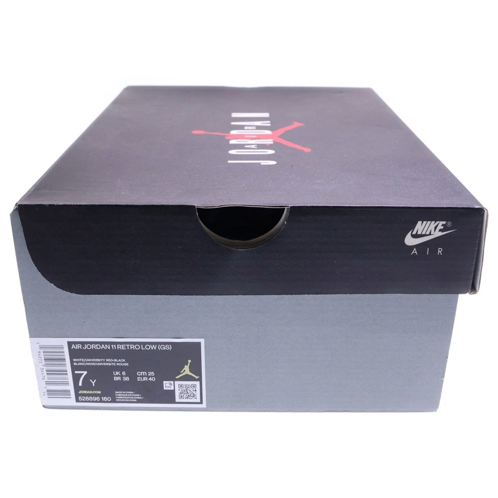 NIKE(ナイキ) AIR JORDAN11 LOW GS GYM RED エアジョーダン ジムレッド ローカットスニーカー ホワイト/レッド US7Y/25.0cm 528896-160