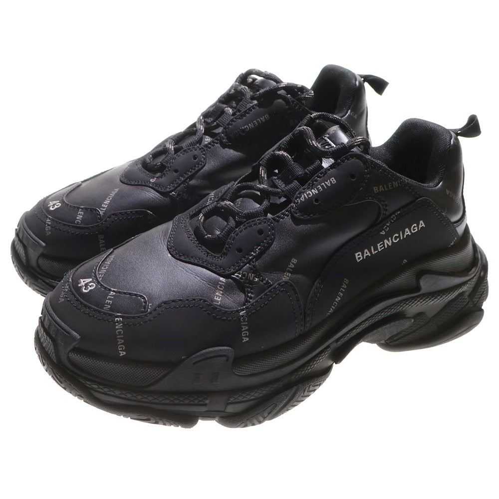 BALENCIAGA(バレンシアガ) Triple S トリプルS ロゴ総柄 ローカットスニーカー ブラック 536737