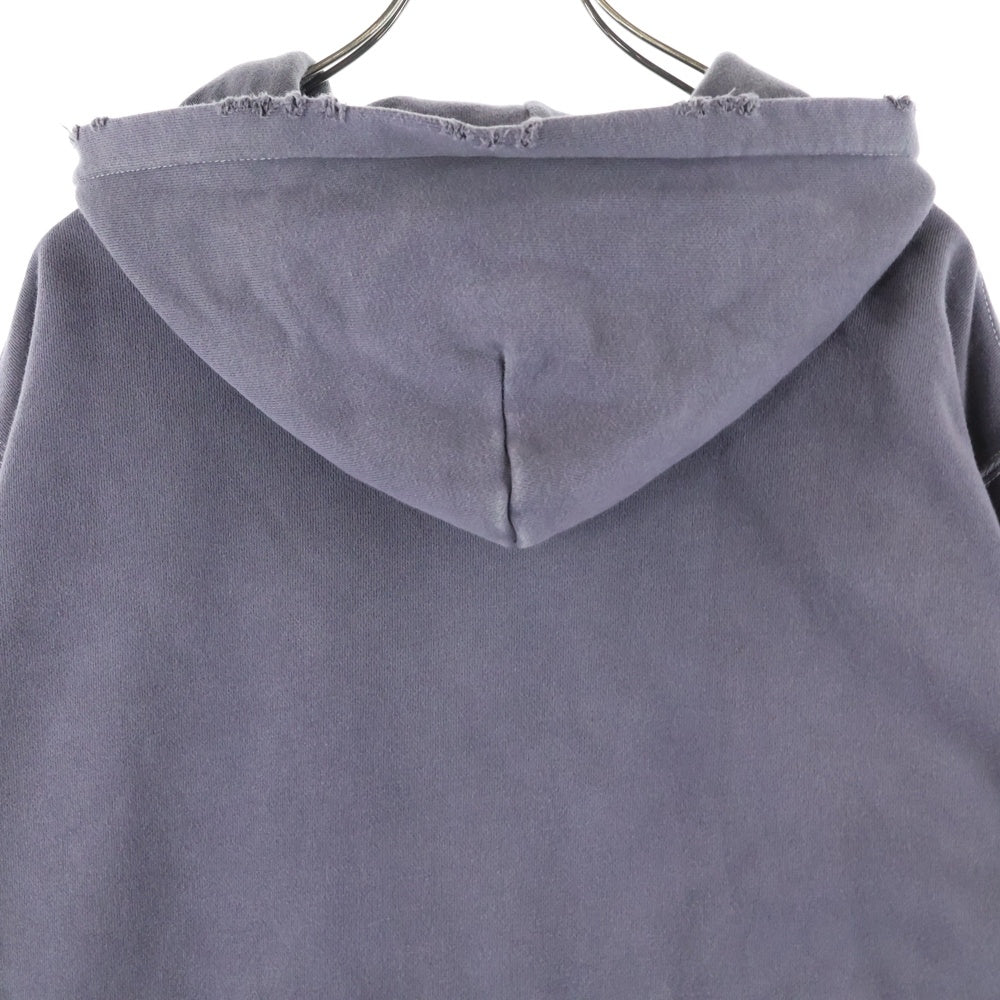 Jieda(ジエダ) PIGMENT J LOGO ZIP UP HOODIE Jie-24W-CT09 ピグメント ダメージ加工 ジップアップフーディ ブラック