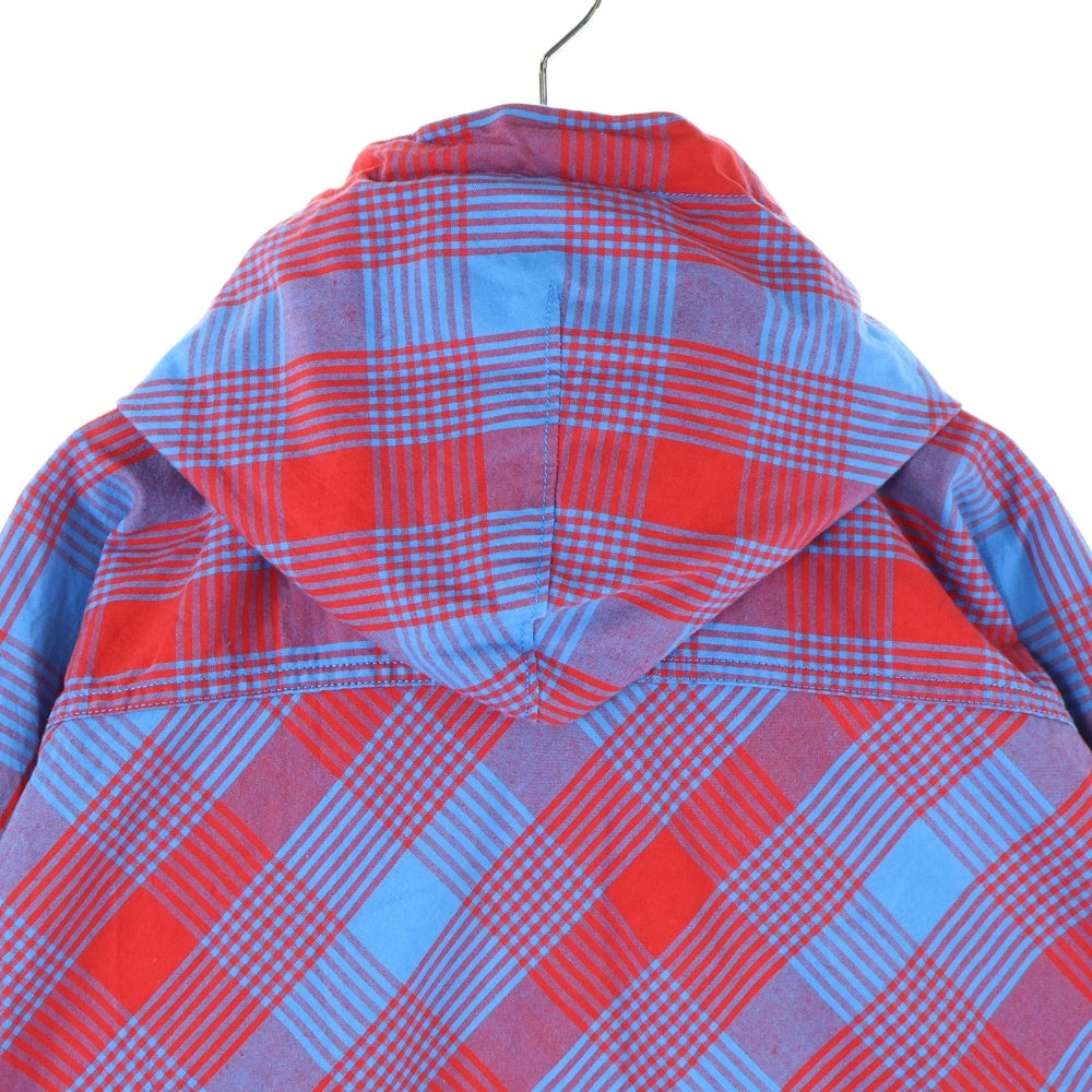 Vivienne Westwood MAN(ヴィヴィアンウエストウッドマン) フロントロゴ刺繍 チェック柄ハーフジップフーディパーカー マルチ VW-V1-84208