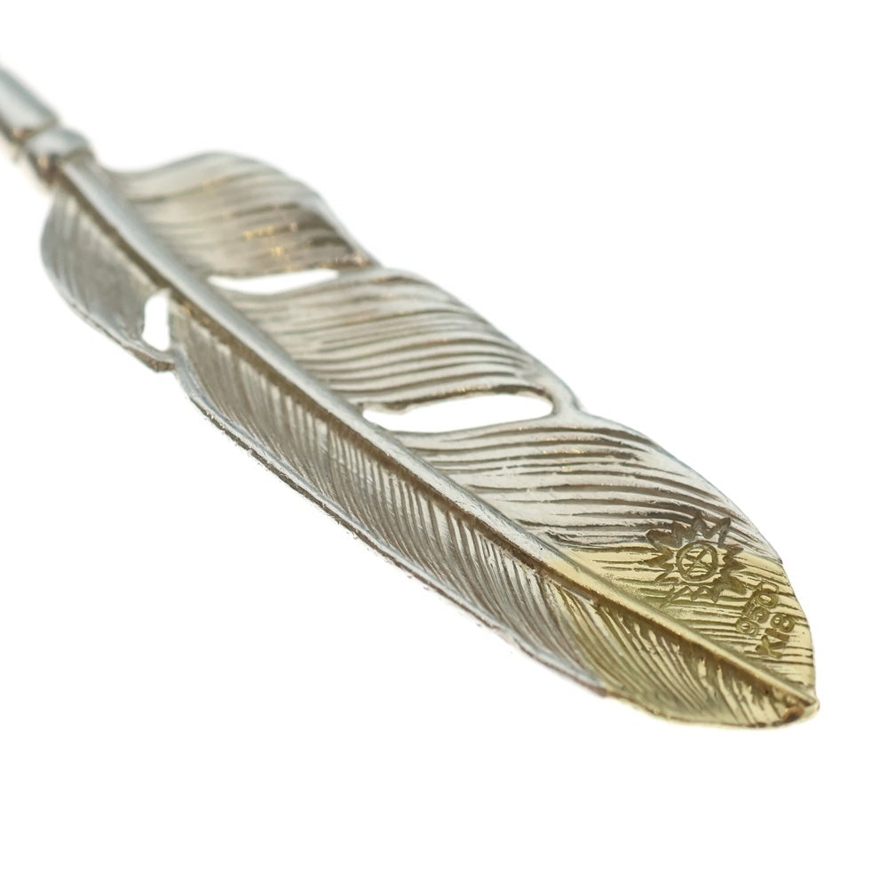 REDMAN(レッドマン) 先金 中フェザー 右向き ネックレストップ シルバー/ゴールド RM-103-R-SG