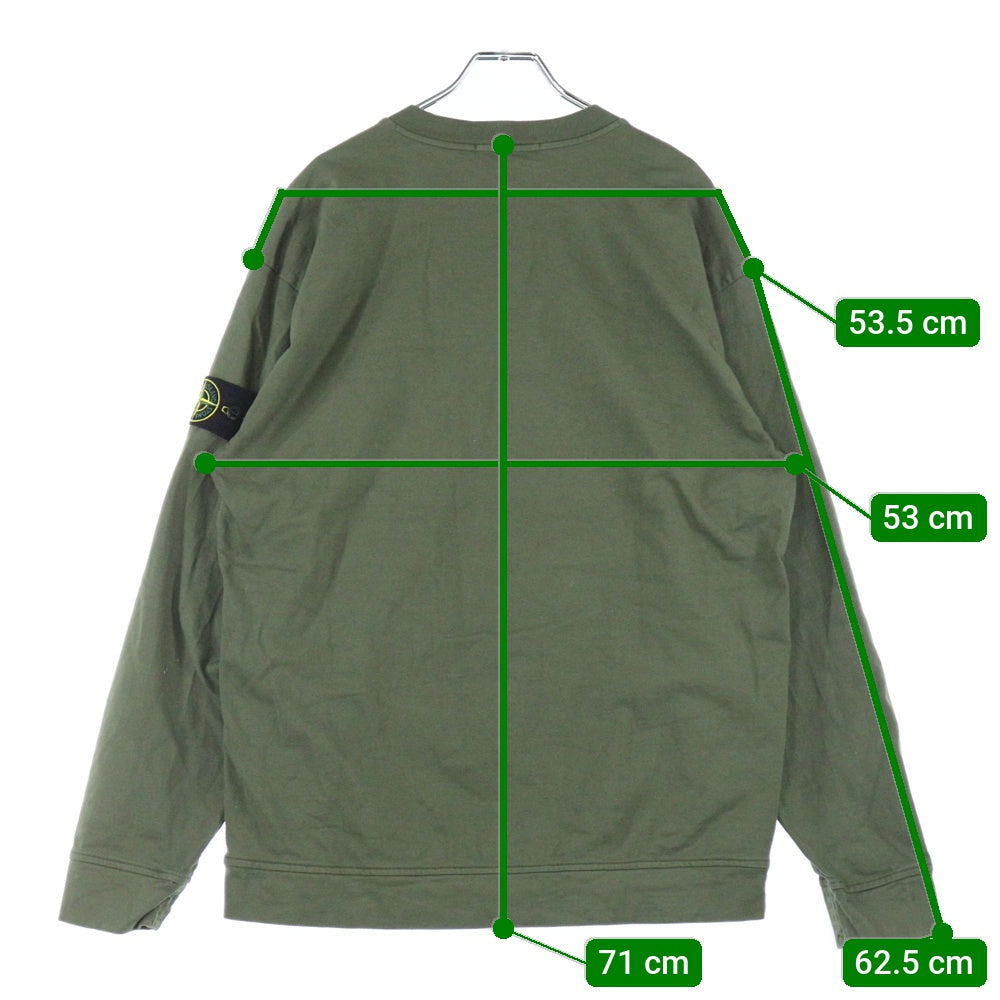 STONE ISLAND(ストーンアイランド) ガーメントダイ アームロゴワッペン ロングスリーブカットソー 長袖Tシャツ 811563750 カーキ