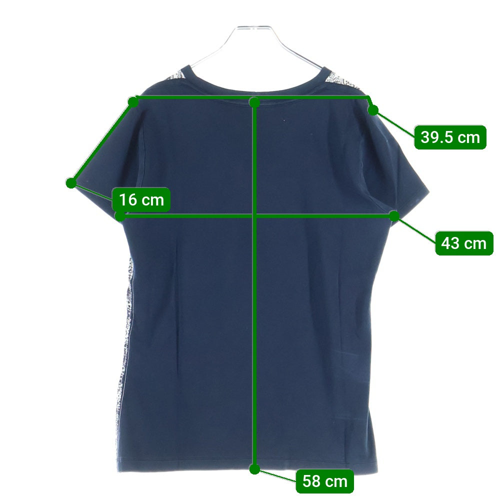 LOUIS VUITTON(ルイヴィトン) モノグラムデザイン ツートーン クルーネック 半袖Tシャツ カットソー ネイビー/ホワイト FATS07Q1R