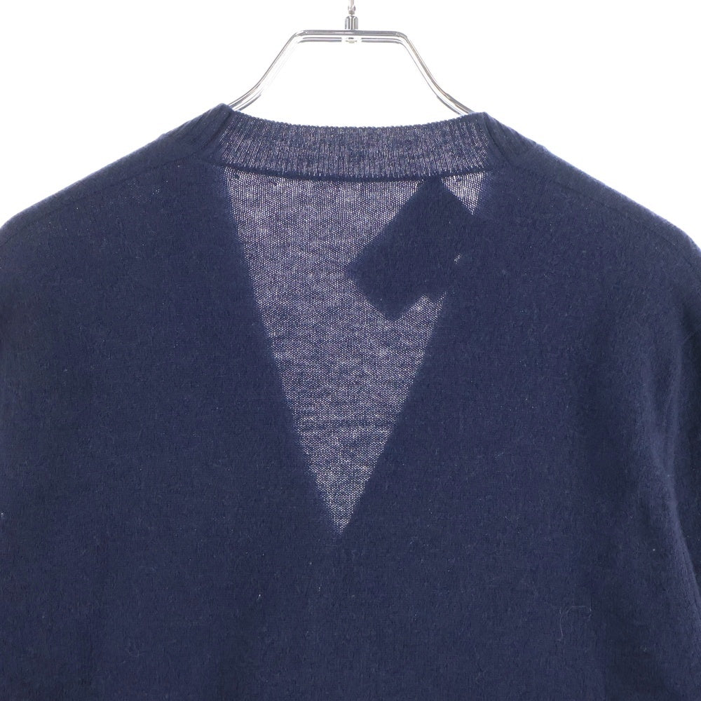 GUCCI(グッチ) エンブロイダリー ロゴ刺繍 長袖ニットカーディガン ネイビー 525887