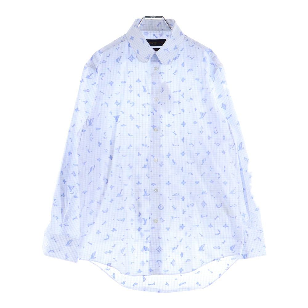 LOUIS VUITTON(ルイヴィトン) 19AW モノグラムデザイン 長袖シャツ ロングスリーブ ホワイト RM192Q OSF HHS41W