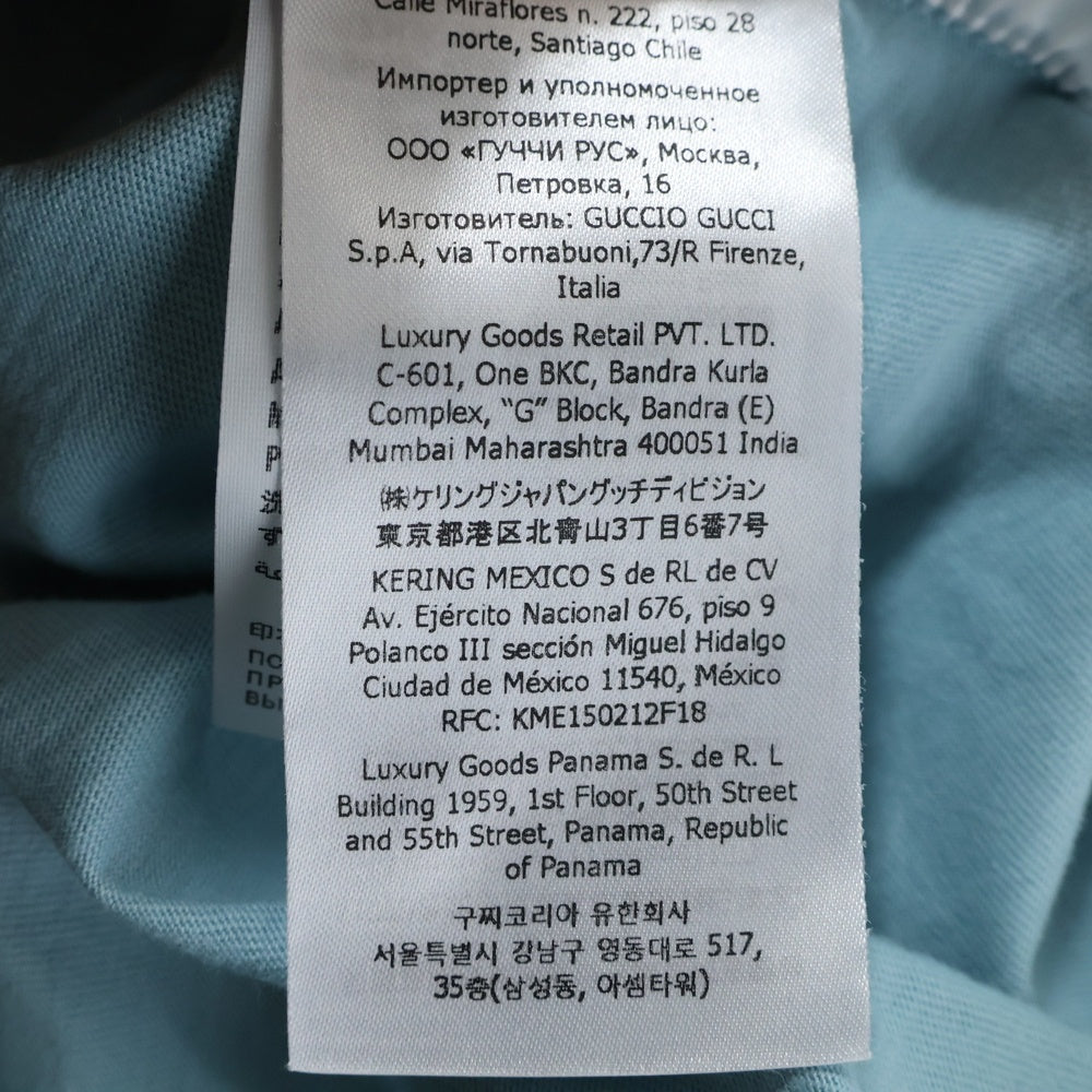 GUCCI(グッチ) アップルプリント クルーネック 半袖Tシャツ カットソー ライトブルー 703439