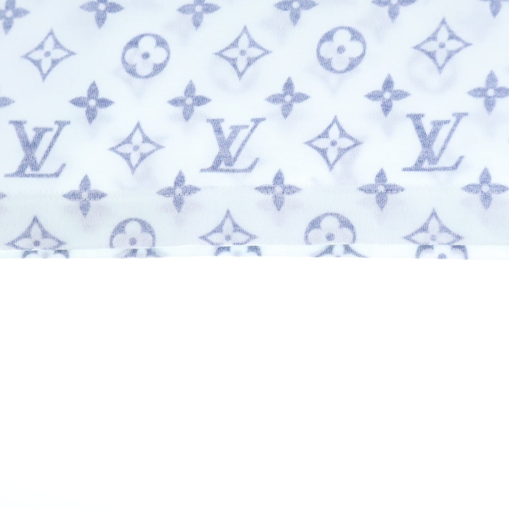 LOUIS VUITTON(ルイヴィトン) 20SS エスカルプリント モノグラム総柄 フロントネックチェーン クルーネック 半袖Tシャツ カットソー ホワイト/ネイビー RW202W UYZ FJTS01