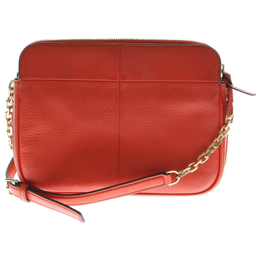 TORY BURCH(トリー バーチ) Tロゴ レザー チェーン ショルダーバッグ レッド レディース