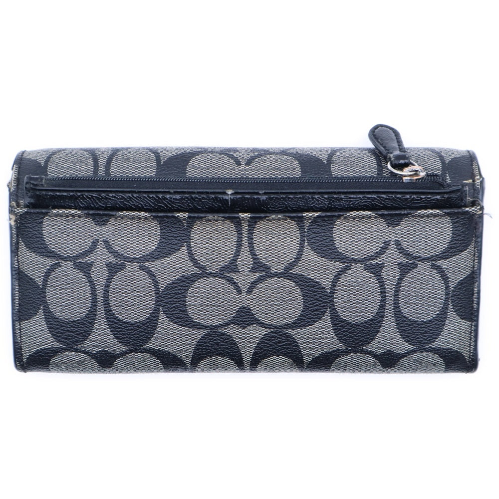 COACH(コーチ) シグネチャーロゴ キャンバス 長財布 ロングウォレット グレー/ブラック