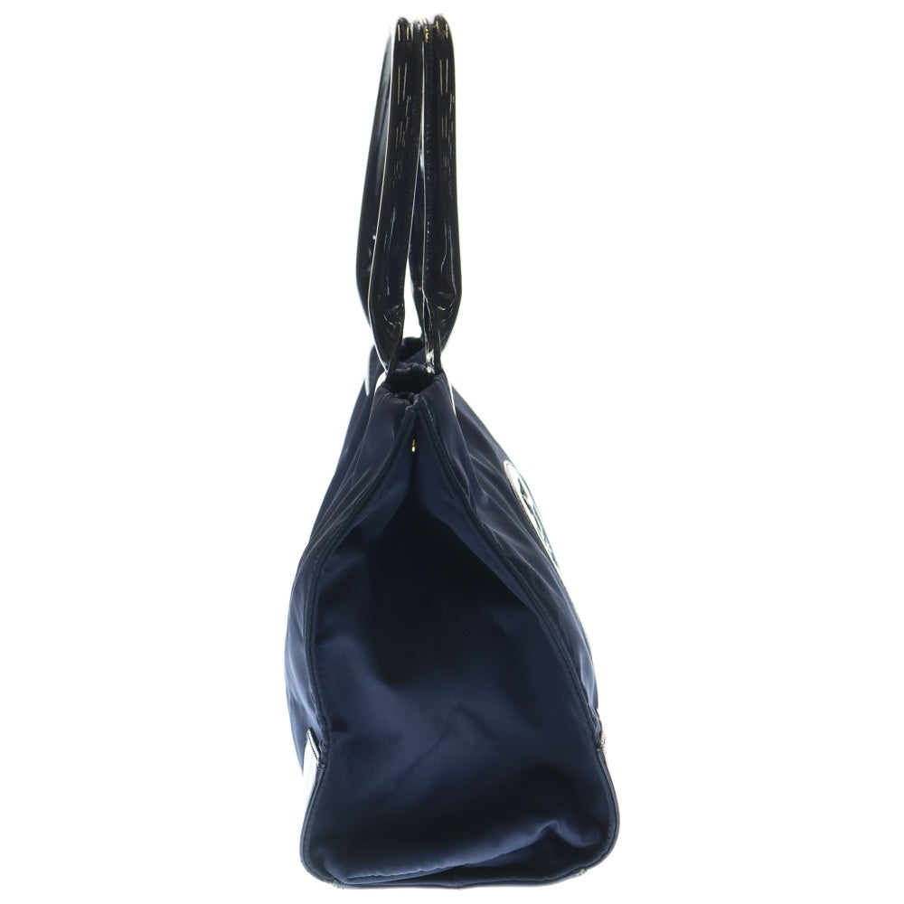 TORY BURCH(トリー バーチ) ナイロン エナメル切替 ハンドバッグ ネイビー レディース