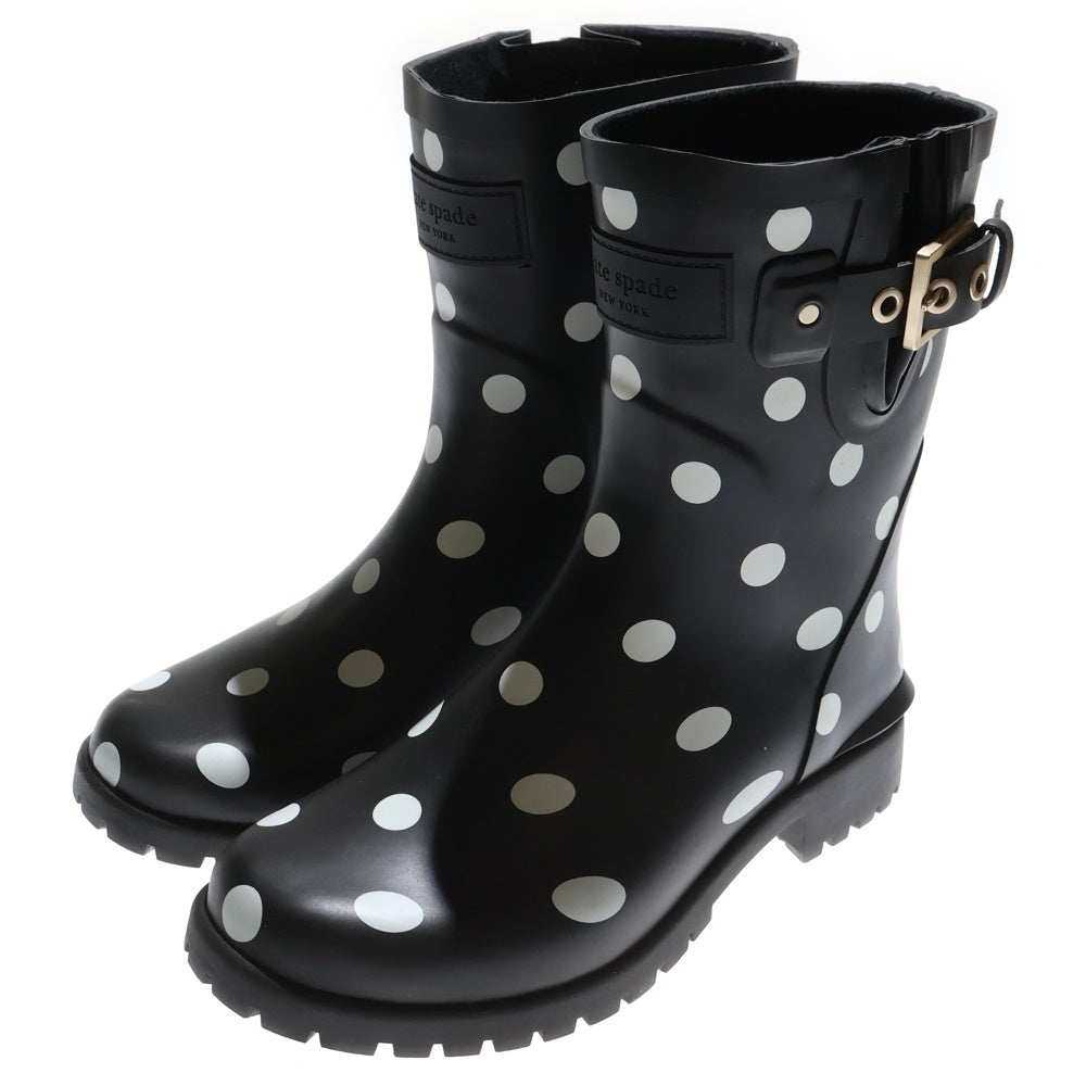 Kate Spade(ケイトスペード) Carina ドット柄 ハイカットレインブーツ ブラック US6B/23.0cm KB732 P5R