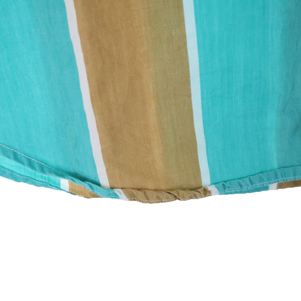 THISISNEVERTHAT(ディスイズネバーザット) ロゴ刺繍 ストライプ柄 半袖シャツ ショートスリーブ ライトブルー/ベージュ