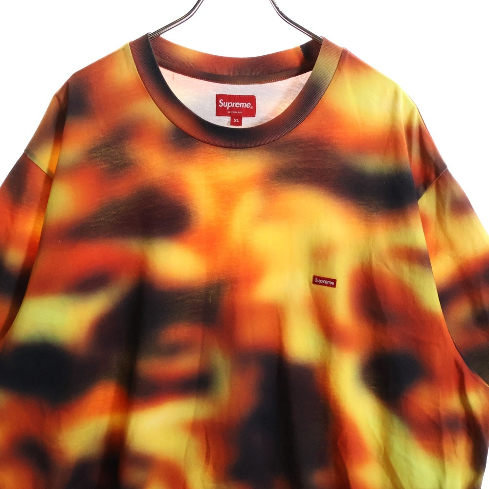 SUPREME(シュプリーム) 23SS Small Box Tee Flames スモールボックスロゴ フレイム柄 クルーネック 半袖Tシャツ カットソー レッド/イエロー
