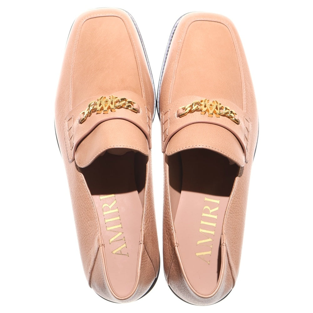 AMIRI(アミリ) 25SS MA SLIP ON LOAFER ロゴチェーン スリッポン ローファー レザーシューズ ベージュ