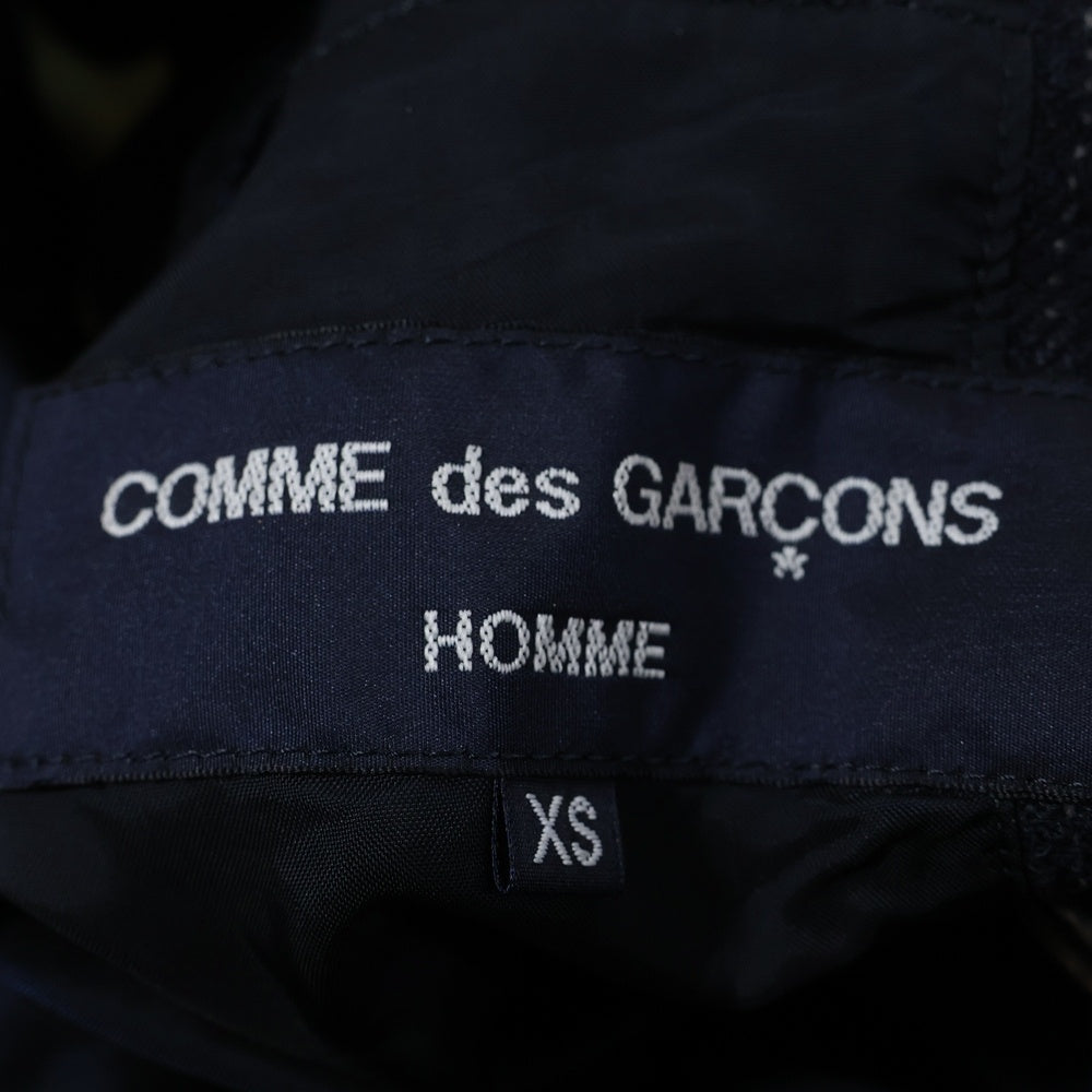 COMME des GARCONS HOMME(コムデギャルソンオム) 16AW ARM LEATHER PIN STRIPE 3B TAILORED アームレザー切替 ピンストライプ ウール テーラードジャケット ネイビー/ブラック HR-J043