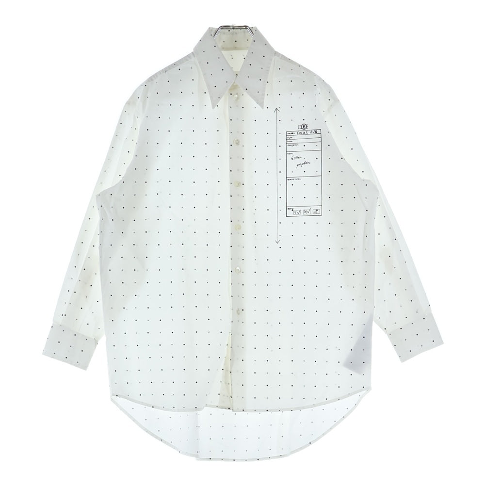 MM6 Maison Margiela(エムエムシックスメゾンマルジェラ) 23AW ドット柄 コットン 長袖シャツ ロングスリーブ ホワイト S52DT0014