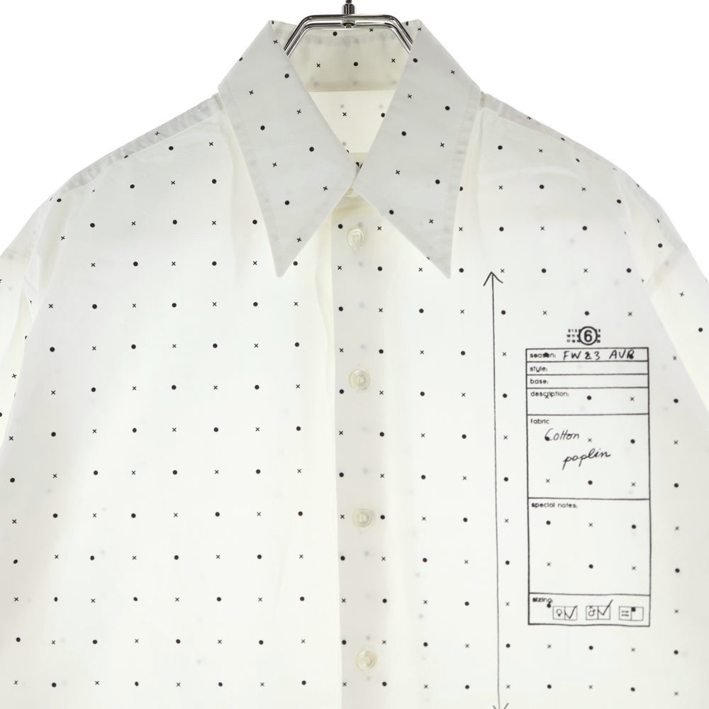 MM6 Maison Margiela(エムエムシックスメゾンマルジェラ) 23AW ドット柄 コットン 長袖シャツ ロングスリーブ ホワイト S52DT0014