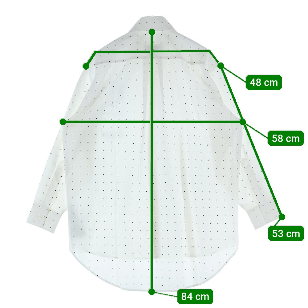 MM6 Maison Margiela(エムエムシックスメゾンマルジェラ) 23AW ドット柄 コットン 長袖シャツ ロングスリーブ ホワイト S52DT0014