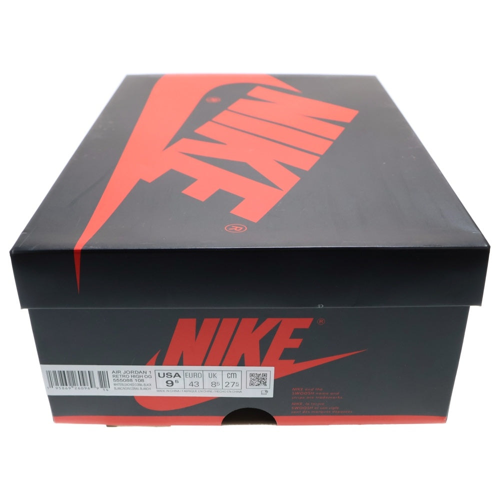 NIKE(ナイキ) AIR JORDAN 1 HIGH OG Bleached Coral エアジョーダンワン ブリーチド コーラル ハイカットスニーカー ホワイト/グレー US9.5/27.5cm 555088-108