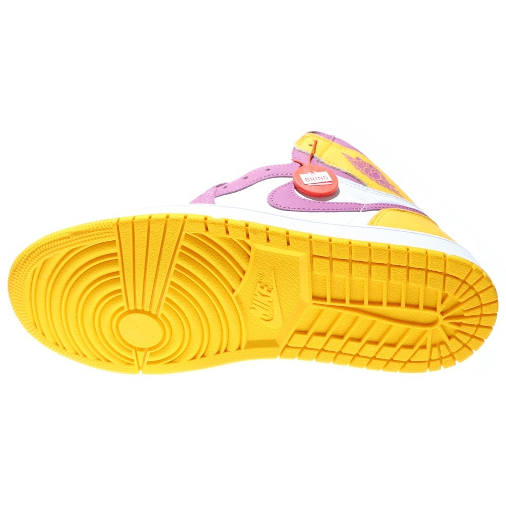 NIKE(ナイキ) AIR JORDAN 1 HIGH OG Brotherhood エアジョーダンワン ブラザーフッド ハイカットスニーカー イエロー/パープル US9.5/27.5cm 555088-706