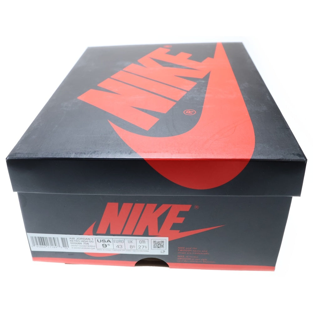 NIKE(ナイキ) AIR JORDAN 1 HIGH OG Brotherhood エアジョーダンワン ブラザーフッド ハイカットスニーカー イエロー/パープル US9.5/27.5cm 555088-706