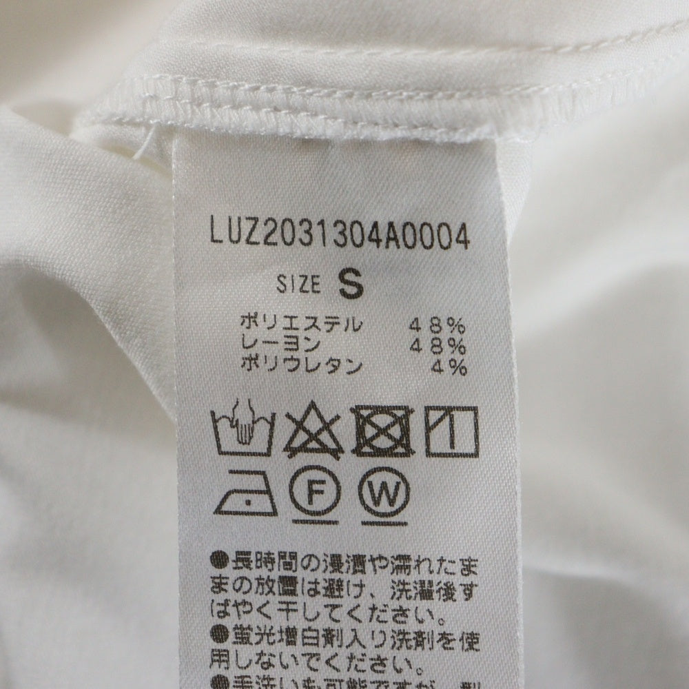 Lui's(ルイス) フロントボタン レーヨン 半袖 シャツ LUZ2031304A0004 ホワイト