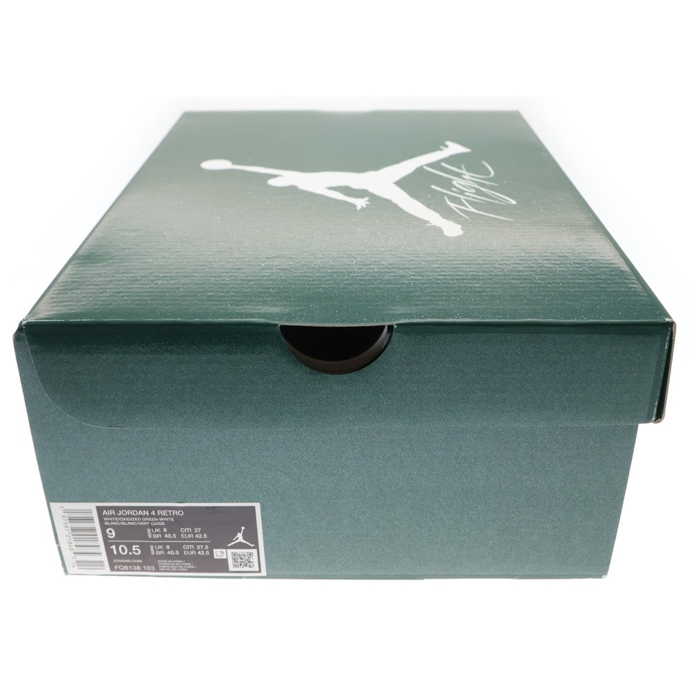 NIKE(ナイキ) AIR JORDAN 4 RETRO Oxidized Green エアジョーダン レトロ オキシダイズドグリーン ローカットスニーカー ホワイト/グリーン US9/27.0cm FQ8138-103