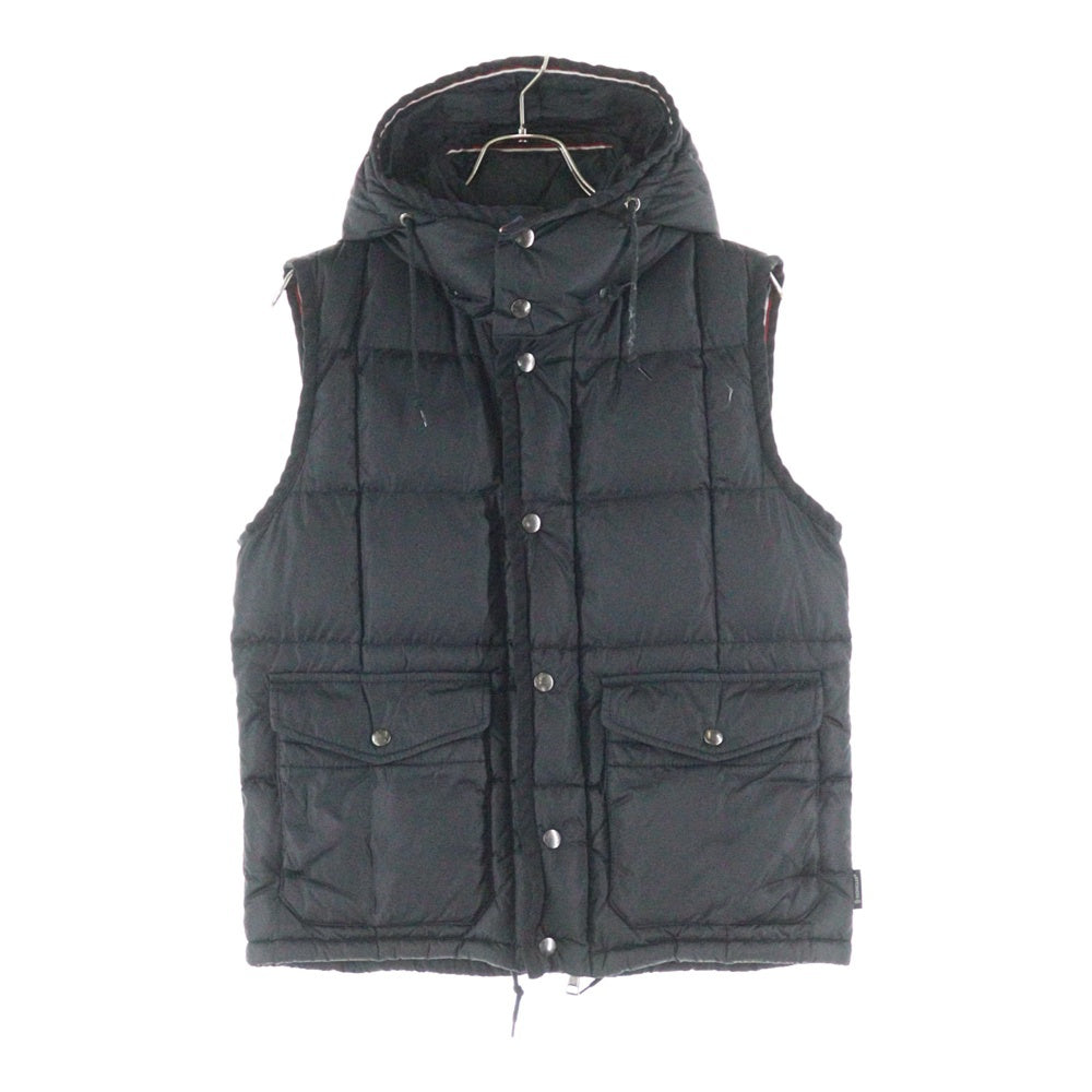 MONCLER(モンクレール) TAPAJOS GILET トリコロール ジップアップフーディー ナイロンダウンベスト ブラック 120914330500