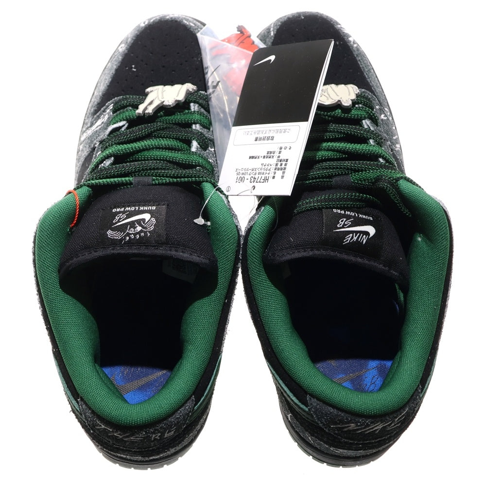 NIKE SB(ナイキエスビー) ×THERE SKATEBOARDS DUNK LOW PRO ゼアスケートボード ダンク アンスラサイト ローカットスニーカー グレー/グリーン US9.5/27.5cm HF7743-001