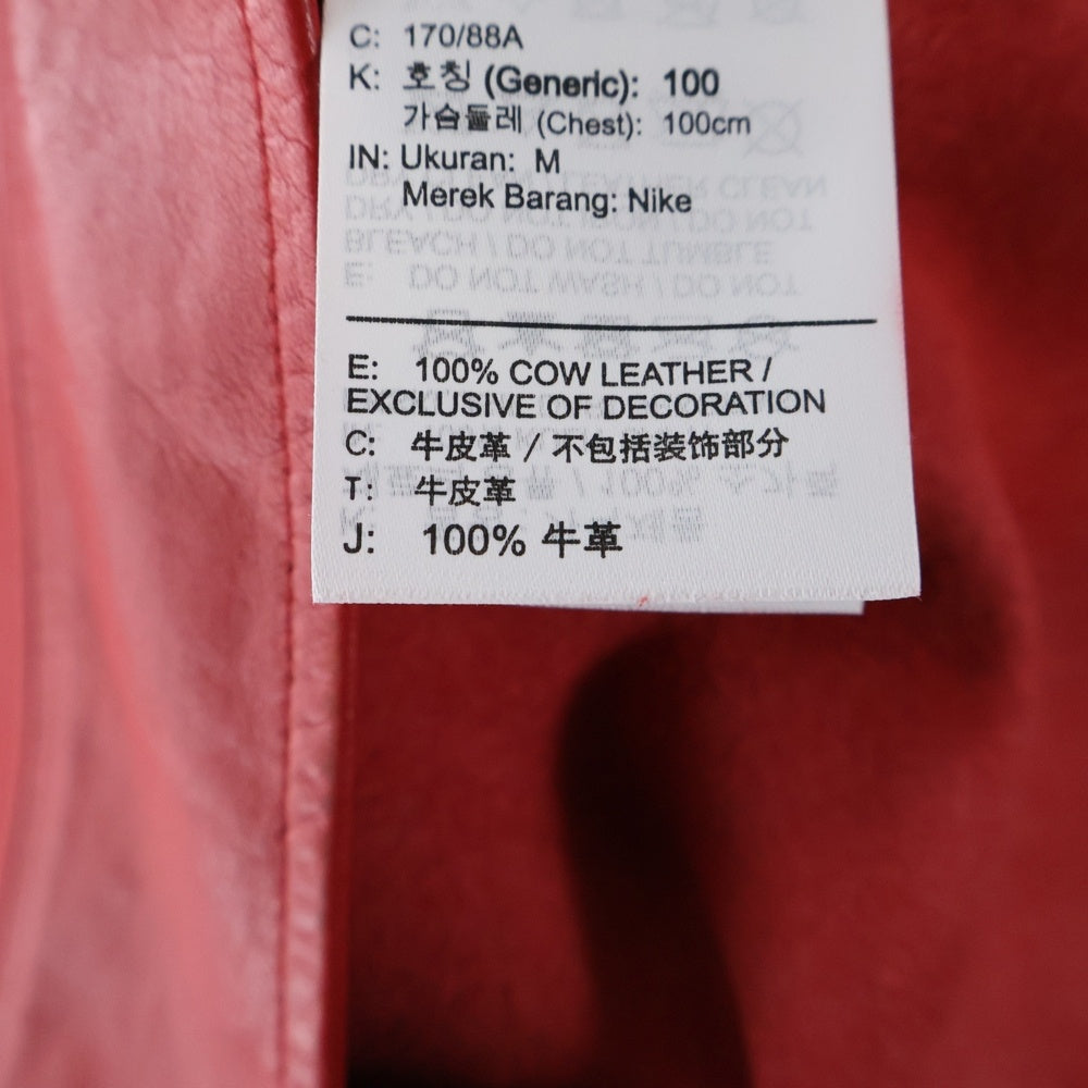 SUPREME(シュプリーム) 19AW ×NIKE Leather Baseball Jersey ナイキ レザー バスケットボール 半袖シャツ レッド CK6221-687